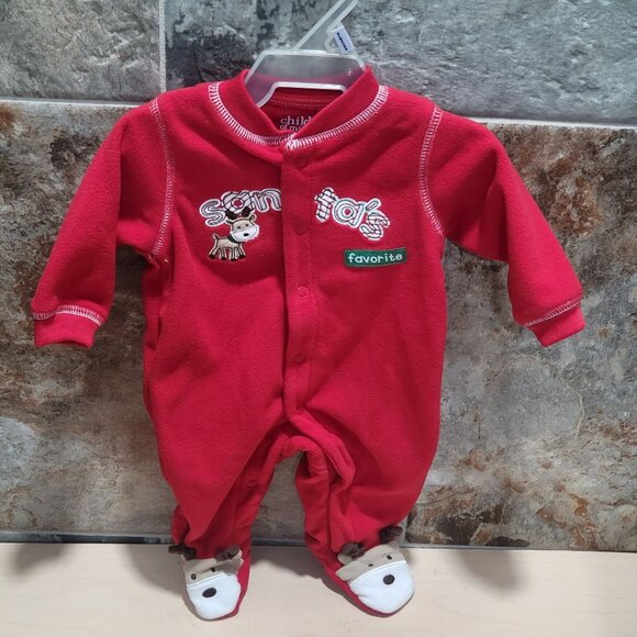 Santas Favorite Reindeer Red Christmas Sleeper for Newborn Babies - Picture 2 of 7
